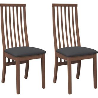vidaXL Vidaxl - Sillas De Comedor Con Cojines 2 Uds Madera Maciza Marr&oacute;n Caucho