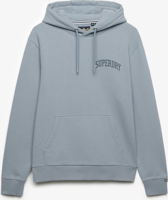 Superdry Kapuzensweatshirt SUPERDRY ATH ESS HOODIE, Herren, Gr. XXL, washed denim, angeraute Sweatware, Obermaterial: 80% Baumwolle, 20% Polyester, bedruckt, l