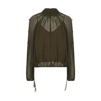 Dante6 Sonia Boho Mouw Detail Blouse - Dames - Blouses & Shirts - Groen - Maat: XL Chiffon