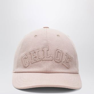 Chlo&eacute; Pink cotton denim baseball cap