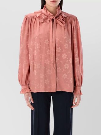 Chloé floral jacquard silk blouse shirt