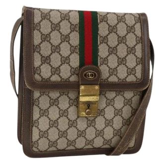 Gucci Pre-owned Cross Body Bags, female, Beige, Size: ONE SIZE Pre-owned Vintage GG Canvas Shoulder Bag