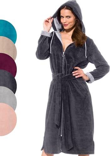 Peignoir Femme épais En Coton - Grande Taille, Capuche, Longueur Genoux | Idéal Pour L'hiver, Doux Et Chaud, Robe De Chambre Confortable - 4