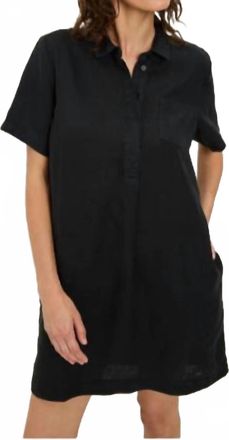 Michael Stars Ola Linen Utility Dress In Black