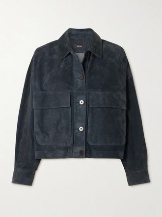 Arma Giacca Cropped In Camoscio Miri - Blu