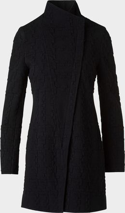 Akris 3D Houndstooth Jersey Long Jacket