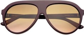 Freyrs Eyewear Maxwell Oversized Aviator Sunglasses in Burgundy at Nordstrom, Size +0.00