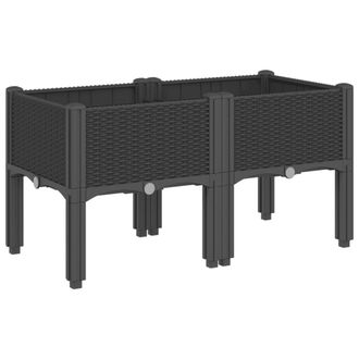 vidaXL Jardinera Con Patas Pp Negro 80x40x42 Cm Vidaxl