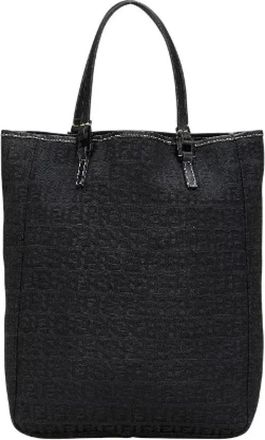 Fendi Pre-owned Tote Bags, female, Black, Size: ONE SIZE Pre-owned Canvas handbags