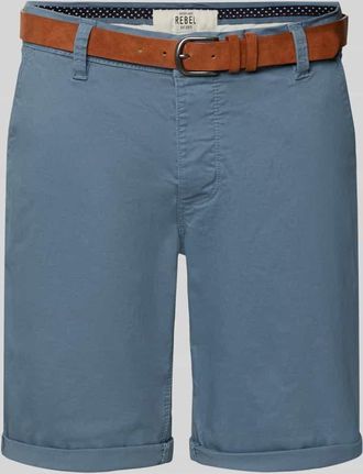 Redefined Rebel Regular Fit Chino-Shorts mit Gürtel Modell MIKE in Jeansblau, Größe XXL