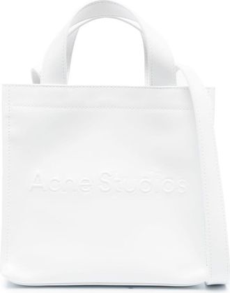 Acne Studios embossed-logo tote bag - unisex - Acrylic/Cotton/Polyester/Polyurethane - OS - White