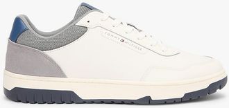 Tommy Hilfiger Mens Leather & Suede Mix Low-Top Sneaker - Grey - US 11.5 / EU 45
