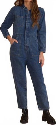 Rylee + Cru Long Sleeve Coverall In Indigo Denim