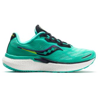 Saucony Triumph 19 Textile Synthetic Womens Lace Up Trainers - Cool Mint Acid - Size:UK 7.5