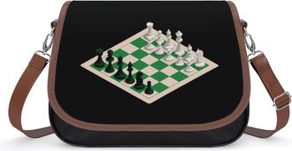 Generic Chess Board White And Green Fashion Womens Crossbody Bags Novelty Handbag Shoulder Bag Purse
