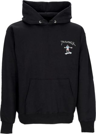 Thrasher Zwarte hoodie met verstelbare capuchon en voorzak - Heren - Hoodies - Zwart - L - Katoen - Hoodies & sweatvesten