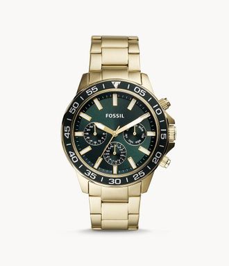 Fossil Mens Bannon 45mm Multifunction, Gold-Tone Stainless Steel Watch