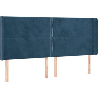 vidaXL Cabecero Con Led De Terciopelo Azul Oscuro 163x16x118/128 Cm Vidaxl