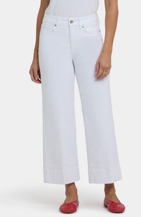 NYDJ Teresa High Waist Wide Leg Ankle Jeans in Optic White at Nordstrom, Size 18P