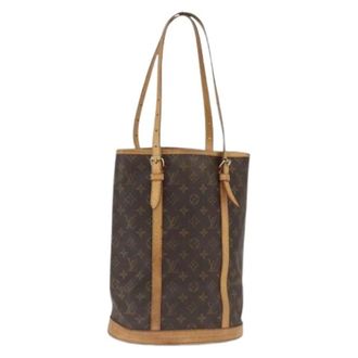 Louis Vuitton Pre-owned Bucket Bags, female, Brown, Size: ONE SIZE Pre-owned Monogram Bucket GM Shoulder Bag