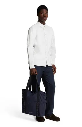 Lyle & Scott Tonal Eagle Plain Oxford Shirt in White at Nordstrom, Size Xx-Large