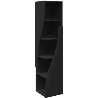 vidaXL Armario De Esquina Negro 32x32x140cm Madera De Ingenier&iacute;a Vidaxl