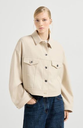 Brunello Cucinelli Lightweight cloth outerwear jacket in Sand at Nordstrom, Size 38 It