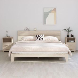 vidaXL Comodini hamar 2 pz ambra 40x35x62 cm Legno Massello di Pino - Vidaxl