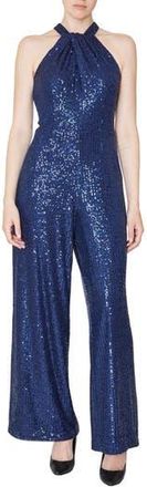 Julia Jordan Sleeveless Sequin Jumpsuit in Navy at Nordstrom Rack, Size 10