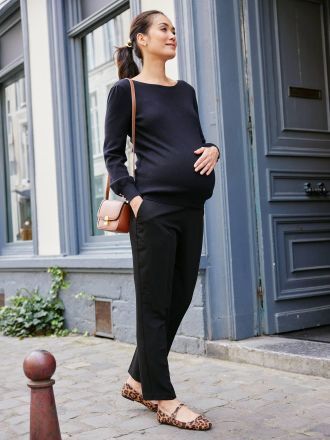 Envie de Fraise Umstands-Bundfaltenhose mit weitem Bein ENVIE DE FRAISE schwarz