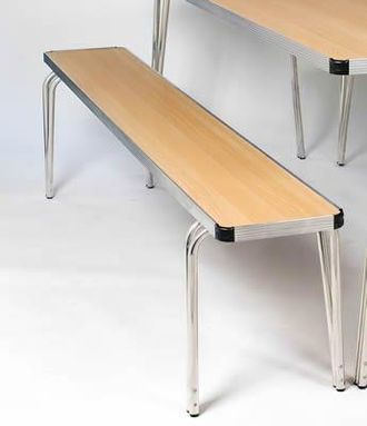 Netfurniture Ceri Oak 6Ft Aluminium Framed Stacking Bench - Various Colours in Light Oak