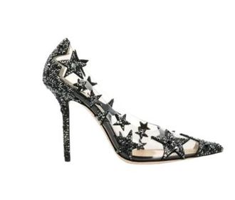 Jimmy Choo London Embellished Plexi Heels Size 37