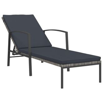 vidaXL Vidaxl Lettino Prendisole Da Giardino Con Cuscino Polyrattan