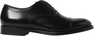 Doucal's Zwarte Oxford Leren Schoenen - Heren - Nette schoenen - Zwart - 45 EU - Schoenen