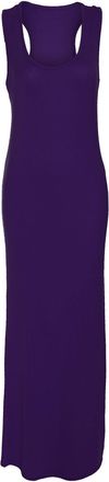 ZEE FASHION New Womens Plain Muscle Racer Back Sleeveless Bodycon Long Maxi Dress Plus Size 8-26 Purple