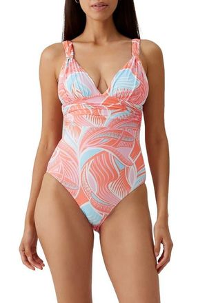 Melissa Odabash Panarea Shirred One-Piece Swimsuit in Cosmic at Nordstrom, Size 12