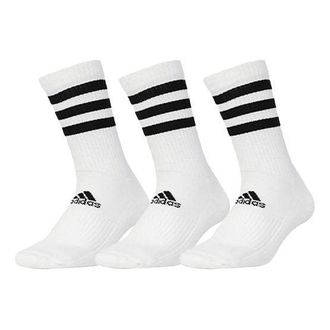 adidas Classical Mid Sports Basketball Socks 3 Pairs White FH6628