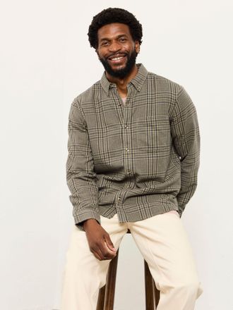 Fat Face FatFace Reid Sage Green Long Sleeve Check Shirt