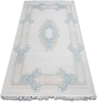 RugsX Alfombra Acr&iacute;lica Mirada 5417 Franjas Azul Beige 100x300 Cm
