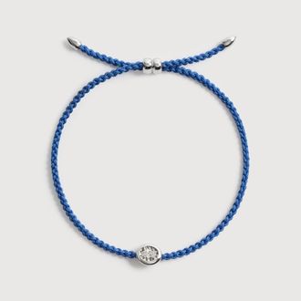 Monica Vinader Sterling Silver Oval Diamond Cord Bracelet Lab Grown Diamond