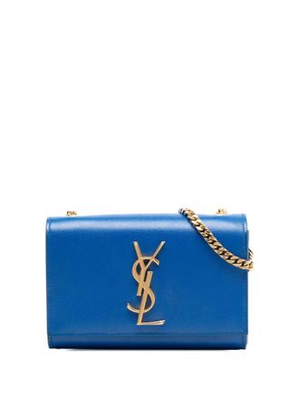 Saint Laurent 2014 Small Grain De Poudre Monogram Kate crossbody bag - Blue