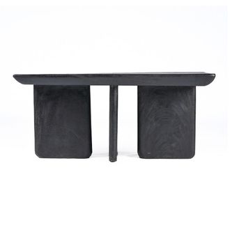 Bazar Bizar Mesa de centro de madera de mango en negro 100x50x45 cm
