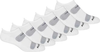 Saucony Mens Multi-Pack Mesh Ventilating Comfort Fit Performance Tab Socks, White (6 Pair), Shoe Size: 8-12