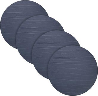 Fortessa Set Of 4 Strata Round Leather Placemats