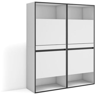 Skraut Home Skraut Home - Zapatero, Armario Zapatos Botas, 120x145x35 Cm, Dormitorio, Habitaci&oacute;n, Mueble Auxiliar, Estilo Moderno, Gris Cemento