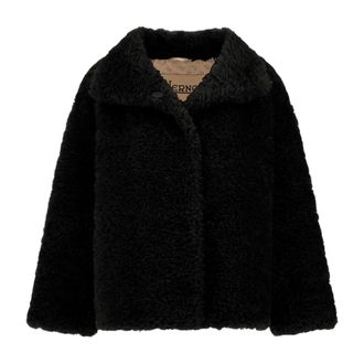 Herno Jassen, Dames, Zwart, M, Nepbont, Gevlokte nepbontjas