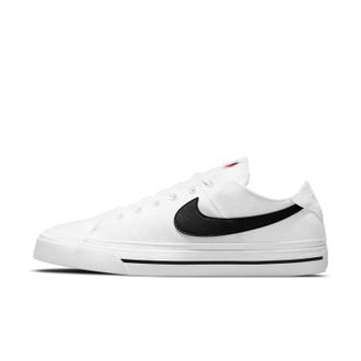 Nike Mens Court Legacy Canvas Shoes, White White Black, 8.5 UK