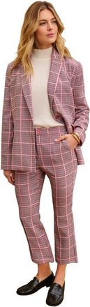 Jessica London Bi-Stretch Shaped Blazer in Rose Check Houndstooth at Nordstrom, Size 20