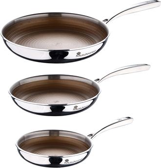 Masterpro Juego de 3 sartenes 20/24/28cm SS inducción Giro3 Gold Masterpro