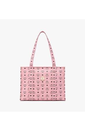MCM Aren School Bag Tote in Visetos in Soft Pink at Nordstrom